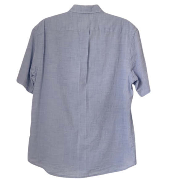 H&M Label Of Graded Goods LOGG Mens Size M Short Sleeve Blue Button Up Shirt - Picture 4 of 6